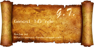 Gencsi Tünde névjegykártya