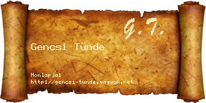 Gencsi Tünde névjegykártya