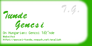 tunde gencsi business card